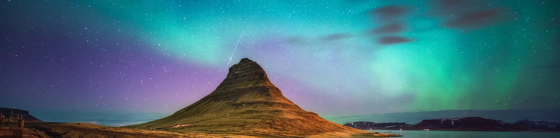 Kirkjufell northern lights in Iceland.