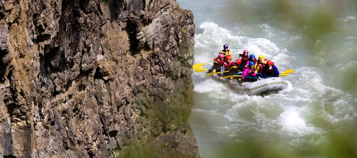 River rafting in Iceland.